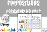 Positions Prepositions - no prep Colourful Semantics worksheets