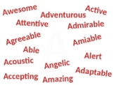 Positive Adjectives A-Z (Name Game)