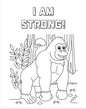 Preview of Positive Affirmation Animal Coloring Book