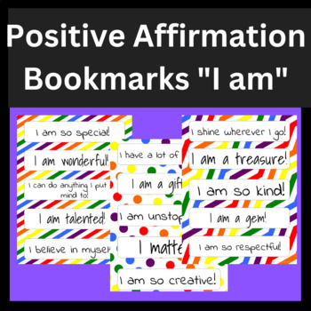 Positive Affirmation Bookmarks-PBIS/PBSES-Social Emotional Learning- 
