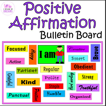 Positive Affirmation Bulletin Board Display by I Design My Dreams