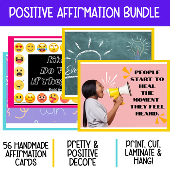 Preview of Positive Affirmation BUNDLE for Classroom- Neurodiversity & Strength/Support