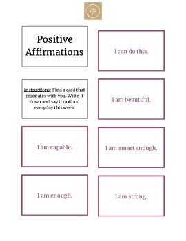 Positive Affirmation Cards by Creative Counseling by Kelly Gupta