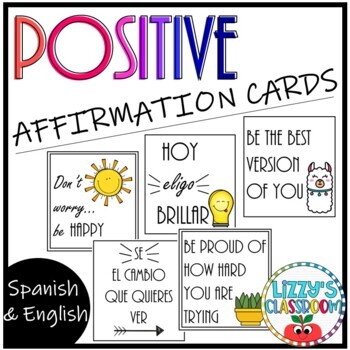 Positive Affirmation Cards by Lizzy's Classroom | TPT