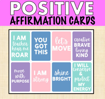 Positive Affirmation Cards by The Modern Homeschool | TPT