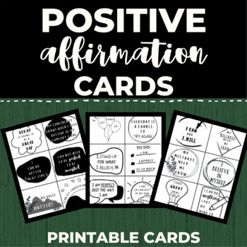 Positive Affirmation Cards - Affirmation Station Set Up by SEL with ...