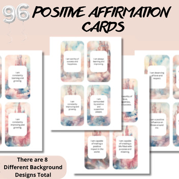 Preview of Positive Affirmation Cards- Castles-Coping Skills Activity-Motivational cards