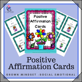 Positive Affirmation Cards - Growth Mindset, Positve Self Talk, Social ...