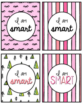 Preview of Positive Affirmation Cards & Posters + Colorful + Editable + Growth Mindset!