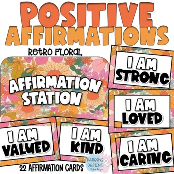 Positive Affirmation Cards - Retro Floral by Patterns and Designs