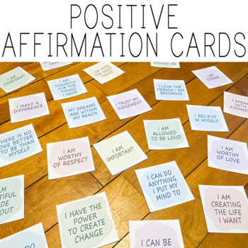 Positive Affirmation Cards, Self Love Calming by Wainbough Co | TPT