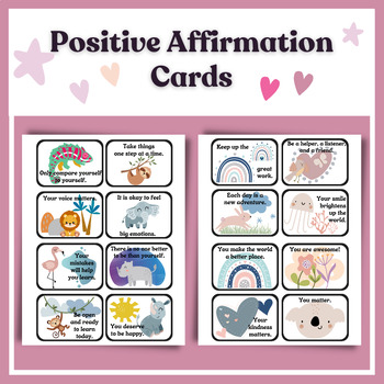 Positive Affirmation Cards | Social Emotional Learning | TPT