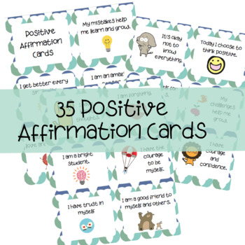Positive Affirmation Cards | Growth Mindset Student Notes by Common ...