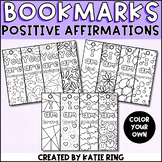 Positive Affirmation Coloring Bookmarks Positive Self Talk