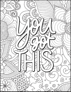 Positive Affirmation Coloring Page: You Got This by Eboni Dockery