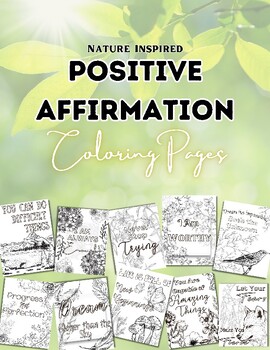 Preview of Positive Affirmation Coloring Pages | Middle School Art High School | SEL