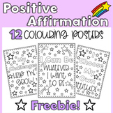 Positive Affirmation Coloring Posters FREEBIE