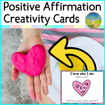 Preview of Positive Affirmation Creativity Cards - Play with Dough Mat Activities for SEL