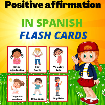 Positive Affirmation Flashcards in Spanish . 20 Motivational Posters.