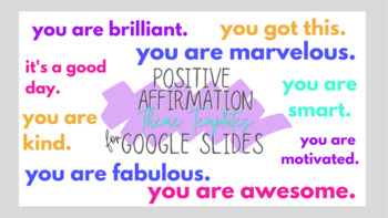 Preview of Positive Affirmation Google Slides Theme Templates  - Virtual Learning