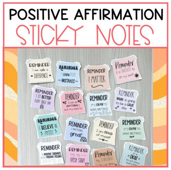 Positive Affirmation/ Growth Mindset Sticky Notes by Miss McRaes ...