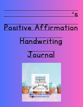 Preview of Positive Affirmation Handwriting Practice Journal