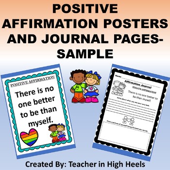 Preview of Positive Affirmation Journal and Posters Sample