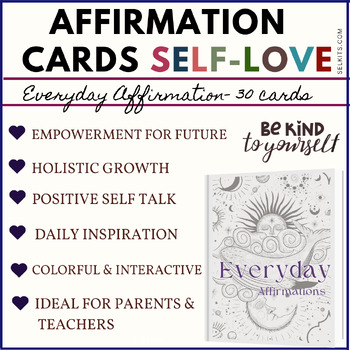 Preview of Positive Affirmation Note Cards for Self Love- Pre Teen Resource
