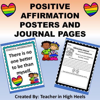 Preview of Positive Affirmation Posters and Journal