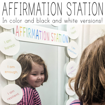 Preview of Positive Affirmation Station, Calming Corner Activity, Classroom Quotes