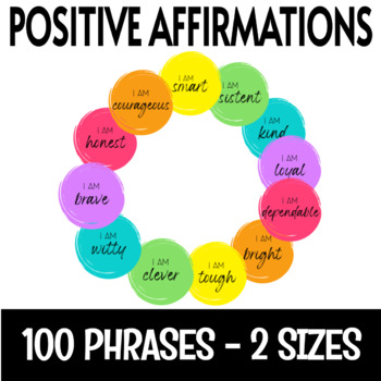 Preview of Positive Affirmation - Station, Mirror, or  Circles - BRIGHT