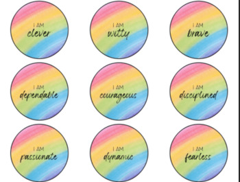 Positive Affirmation - Station, Mirror, or Circles - Rainbow | TPT