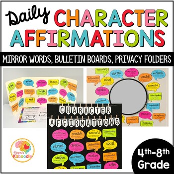 Preview of Daily Words of Affirmation for Bulletin Board, Wall, and Self Affirmation Mirror