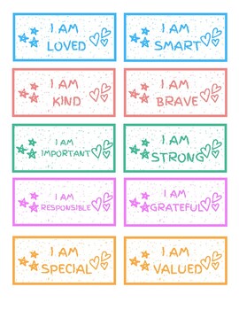 Preview of Positive Affirmation and Compliment Cards