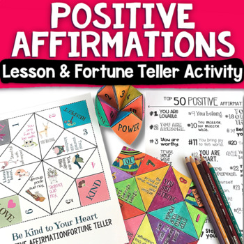 Preview of Positive Affirmation Counseling Lesson, Self Esteem Group Activity & SEL Game