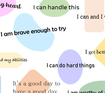 Preview of Positive Affirmation poster (grades 1+)