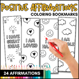 Positive Affirmations Coloring Bookmarks