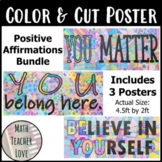 Positive Affirmations Bulletin Board/Color and Cut Posters