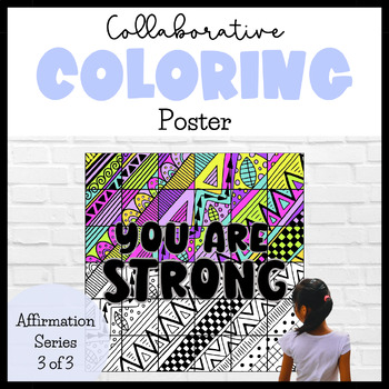 Preview of Positive Affirmations Coloring Page | Collaborative Art Poster | Calm Corner