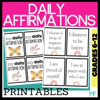 STUDENT AFFIRMATION CARDS, VISION BOARD PRINTABLES, SOCIAL