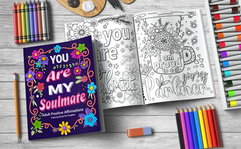 Preview of Positive Affirmations, Date Night Ideas, Stress Relief Adult Coloring Pages