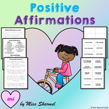 Positive Affirmations - For all students and teachers by Miss Skarmel