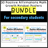 Positive Affirmations (Growth Mindset) Math Posters for Se