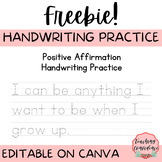 Positive Affirmations Handwriting Practice - Free Printable