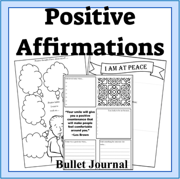 Preview of Positive Affirmations Bullet Journal-Self-Discovery & Positive Thinking Journal