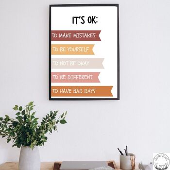 Preview of Positive Affirmations Inspirational Poster - Boho Classroom Decor