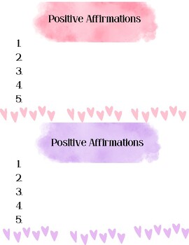 Preview of Positive Affirmations Pastel