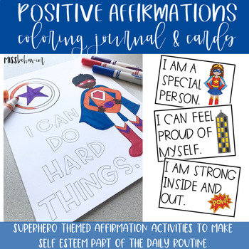 Preview of Positive Affirmations | Positive Self Talk | Super Heroes