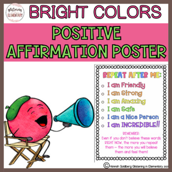 Positive Affirmations Poster by Glistening in Elementary | TpT
