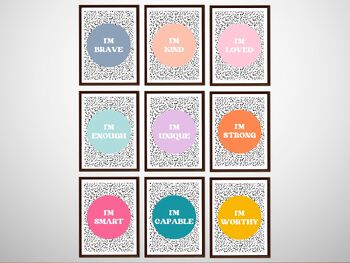 Preview of Positive Affirmations Posters, Affirmation Wall Art, Classroom Poster
